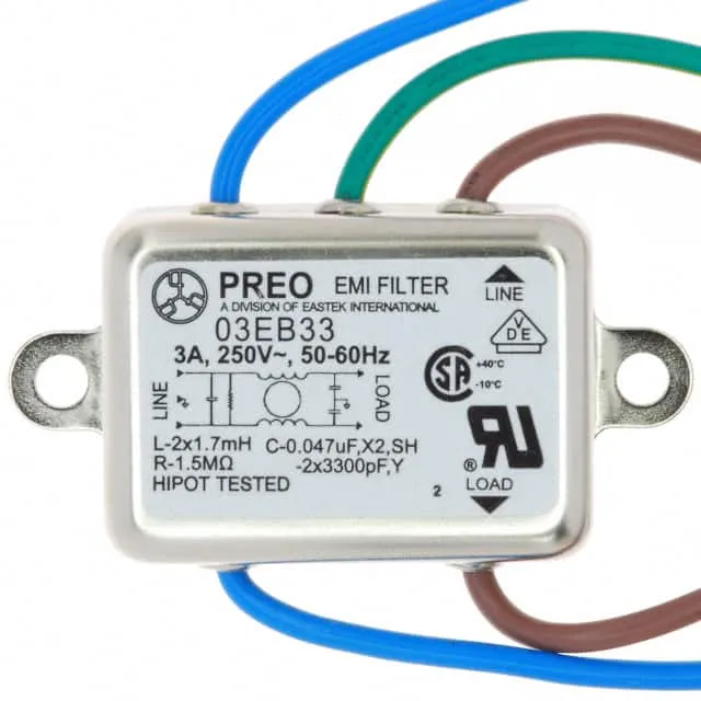 03EB33 (LINE FILTER 250VAC 3A CHASS MNT)