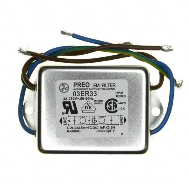 03ER33 (LINE FILTER 250VAC 3A CHASS MNT)
