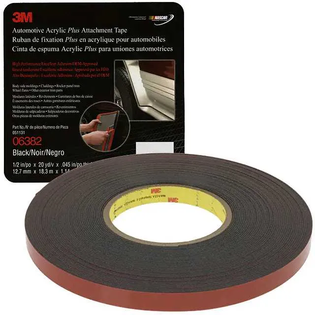 06382 (TAPE DBL COATED BLK 1/2X 20YDS")