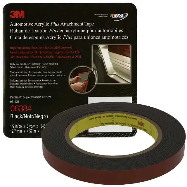 06384 (TAPE DBL COATED BLACK 1/2X 5YDS")