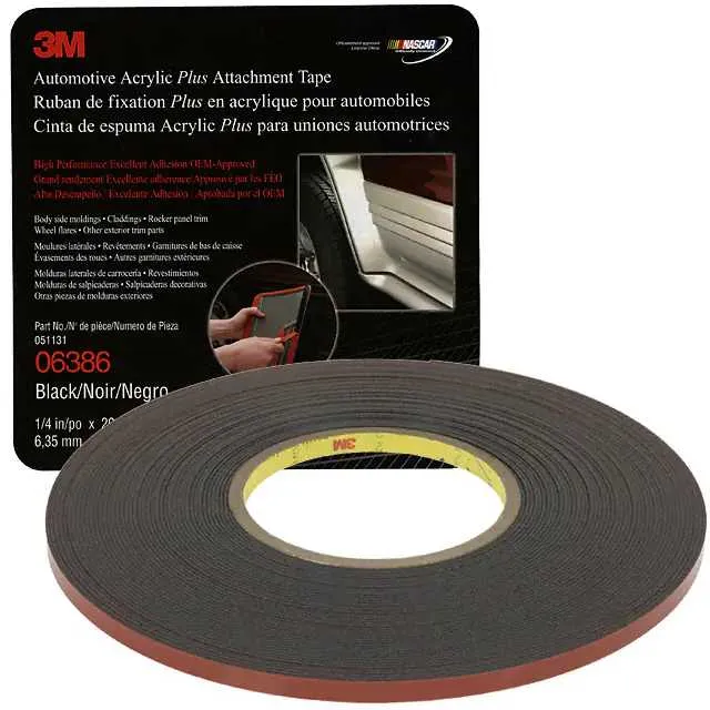 06386 (TAPE DBL COATED BLK 1/4X 20YDS")