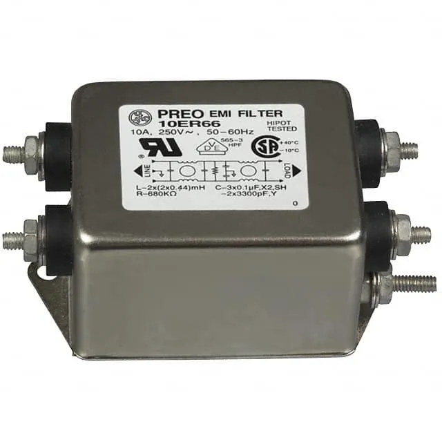 10ER66 (LINE FILTER 250VAC 10A CHASS MNT)