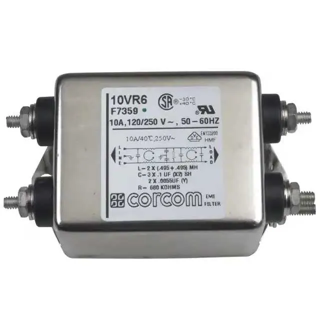 10VR6 (LINE FILTER 250VAC 10A CHASS MNT)