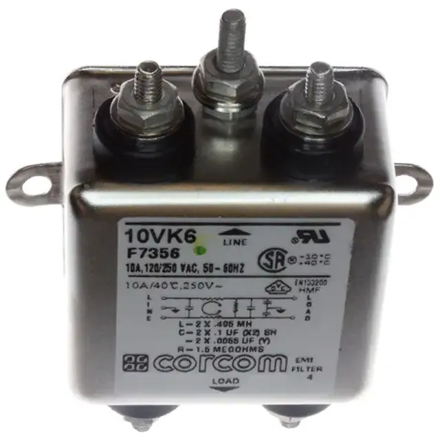 10VK6 (LINE FILTER 250VAC 10A CHASS MNT)