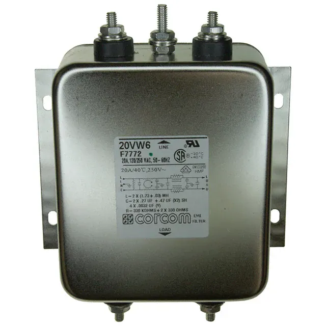 20VW6 (LINE FILTER 250VAC 20A CHASS MNT)