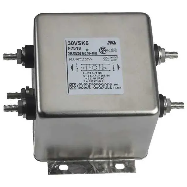 1-6609036-4 (LINE FILTER 250VAC 30A CHASS MNT)