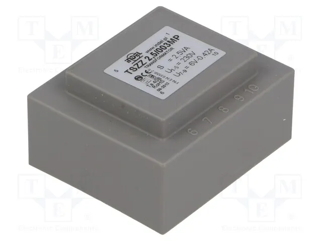 TSZZ2.5/003M (Transformer: encapsulated; 2.5VA; 230VAC; 6V; 0.41A; Mounting: PCBСрок поставки 2-3 недели)
