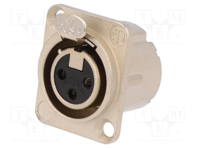 NC3FD-LX (Socket; XLR; female; PIN: 3; flange (2 holes),for panel mountingСрок поставки 2-3 недели)