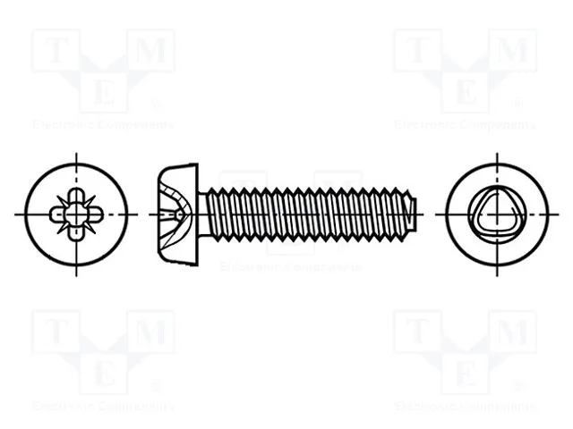1371959 (Screw; for metal; 4x25; Head: cheese head; Pozidriv; zinc; BN: 2723Срок поставки 2-3 недели)
