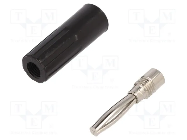 557-0100 (Plug; 4mm banana; 10A; 50VDC; black; non-insulated; for cableСрок поставки 2-3 недели)