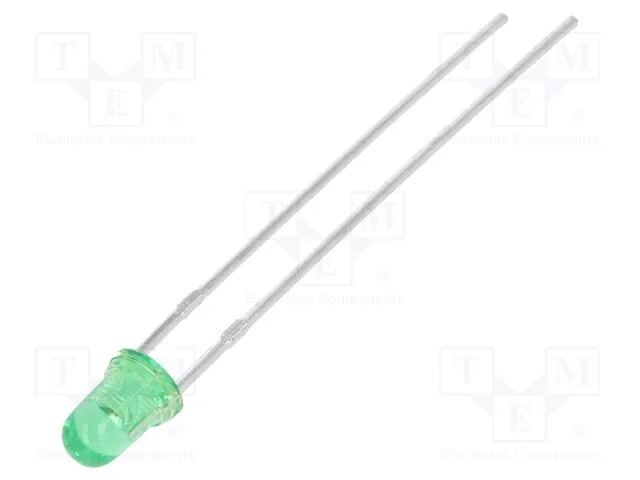 L-132XGT (LED; 3mm; green; 20?40mcd; 50°; Front: convex; No.of term: 2Срок поставки 2-3 недели)