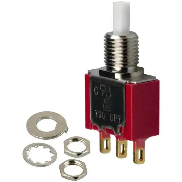 700SP7B10M1REH (SWITCH PUSH SPDT 0.4VA 20V)