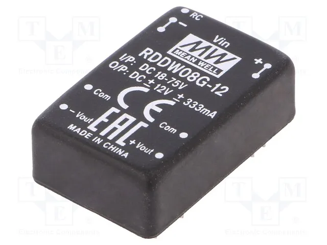 RDDW08G-12 (DC/DC-Conv 18-75V:+/-12V +/-333mA 8WСрок поставки 2-3 недели)