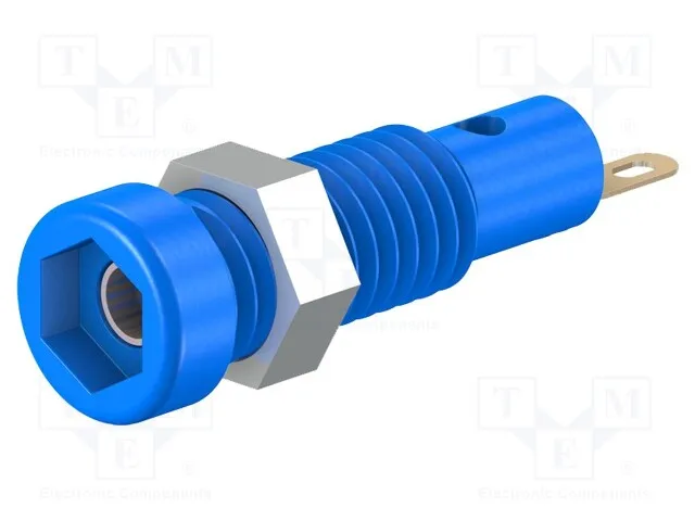 23.0050-23 (Socket; 2mm banana; 10A; 23.3mm; blue; Mounting: soldered,on panelСрок поставки 2-3 недели)
