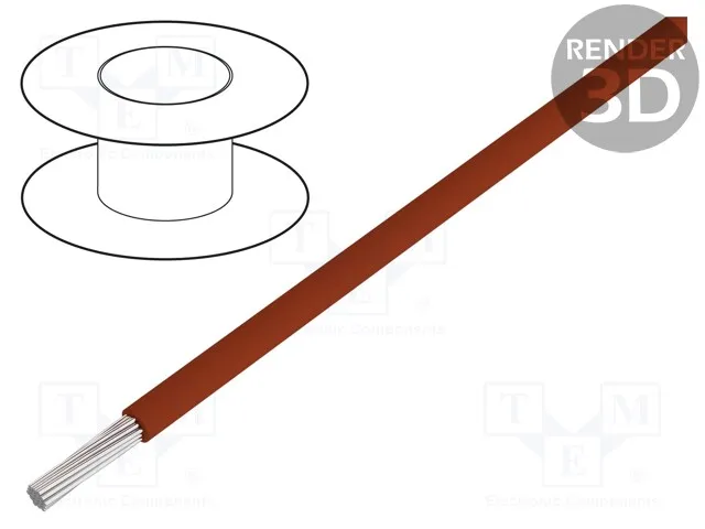 60603 (Wire; UL1015,CSA; stranded; Cu; 14AWG; brown; PVC; 600V; Class: 5)