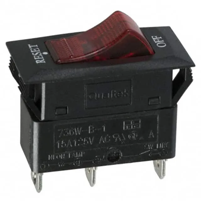 736W-B/101 (CIR BRKR THRM 15A 125VAC ROCKER)
