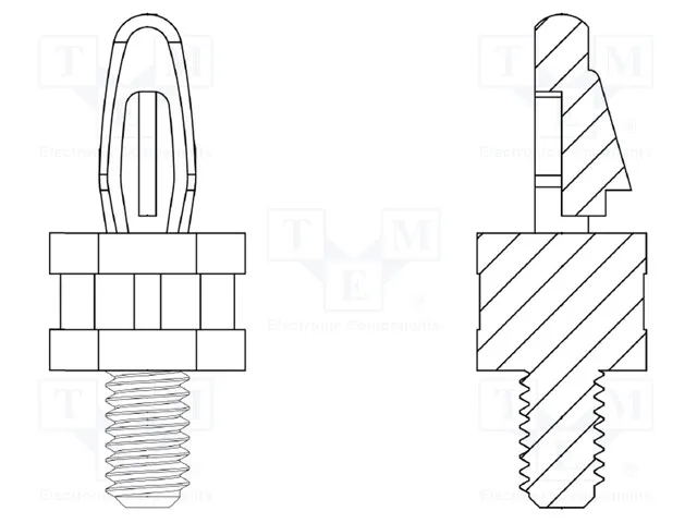8G504V41941 (PCB distance; polyamide 66; L: 22.2mm; screwed rod,snap fastenerСрок поставки 2-3 недели)