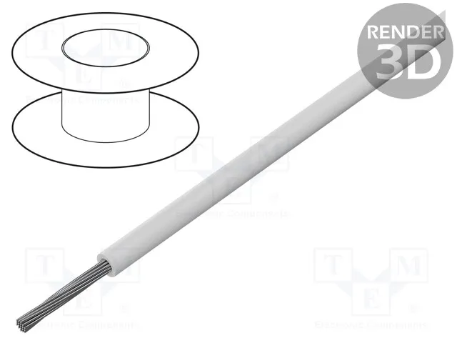 60405 (Wire; UL1015,CSA; stranded; Cu; 18AWG; white; PVC; 600V; Class: 5)