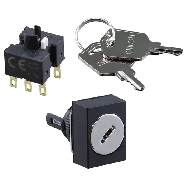 A165K-J2AL-2 (SWITCH KEYLOCK 2POS DPDT 5A 125V)