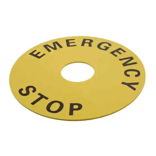 A22Z-3476-1 (EMERGNCY STOP PLATE 90MM YLW/BLK)