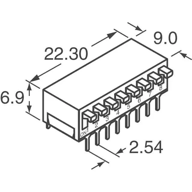 BPA08B (SWITCH SLIDE DIP SPST 100MA 5V)