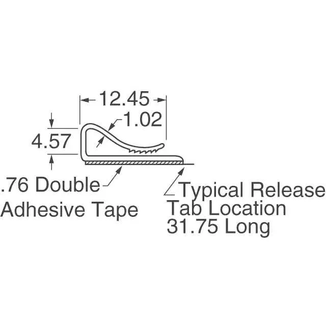 CFCC-3-05A-RT (CBL CLIP FLAT C-TYPE WHITE ADH)