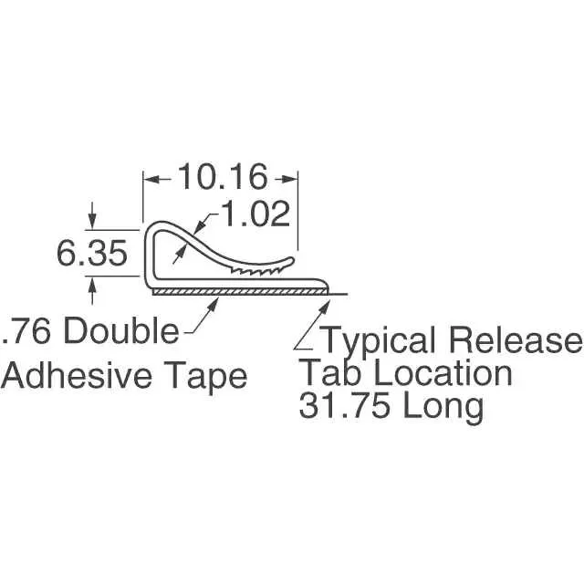 CFCC-4-05A-RT (CBL CLIP FLAT C-TYPE WHITE ADH)