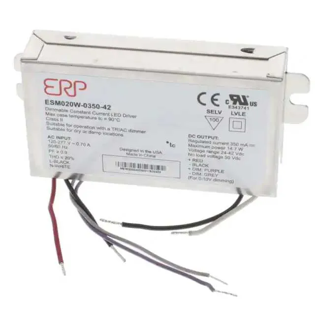 ESM020W-0350-42 (LED DRIVER CC AC/DC 28-42V 350MA)