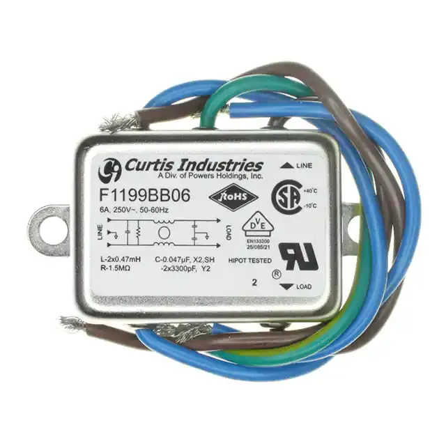 F1199BB06 (LINE FILTER 250VAC 6A CHASS MNT)