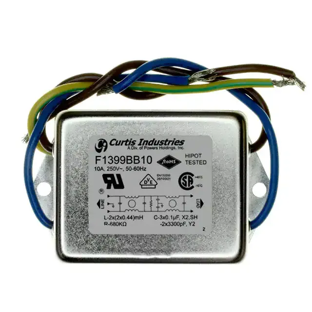 F1399BB10 (LINE FILTER 250VAC 10A CHASS MNT)