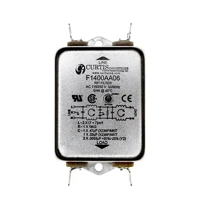 F1400AA06 (LINE FILTER 250VAC 6A CHASS MNT)