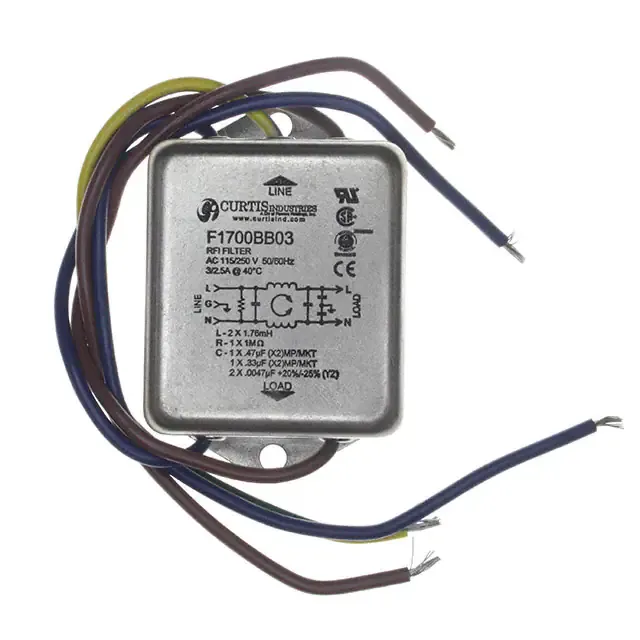 F1700BB03 (LINE FILTER 250VAC 3A CHASS MNT)