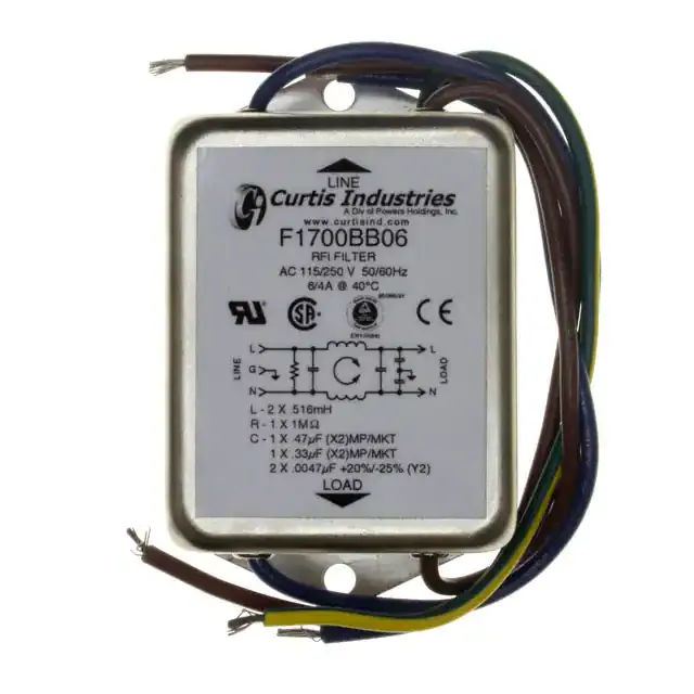 F1700BB06 (LINE FILTER 250VAC 6A CHASS MNT)