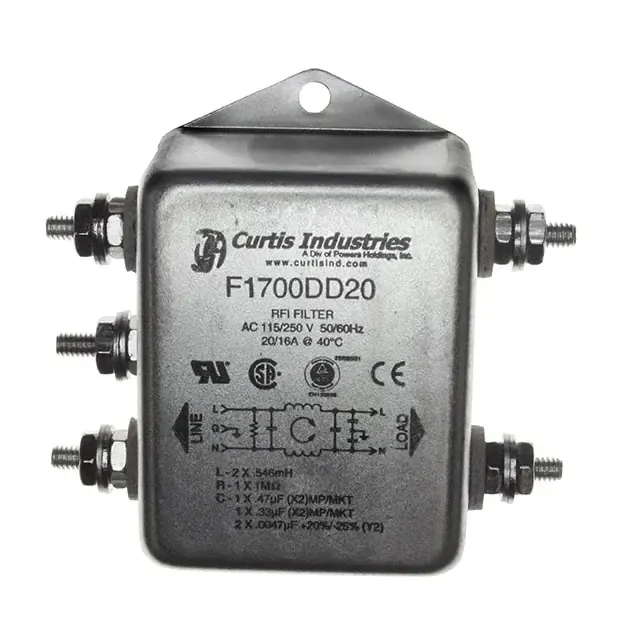 F1700DD20 (LINE FILTER 250VAC 20A CHASS MNT)