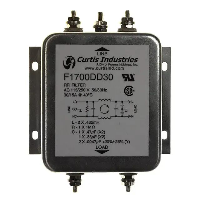 F1700DD30 (LINE FILTER 250VAC 30A CHASS MNT)