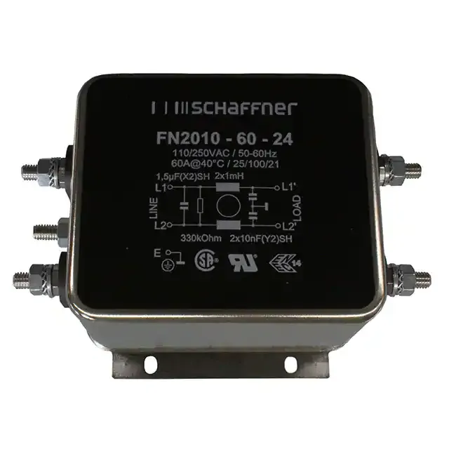 FN2010-60-24 (LINE FILTER 250VAC 60A CHASS MNT)
