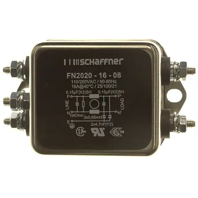 FN2020-16-08 (LINE FILTER 250VAC 16A CHASS MNT)