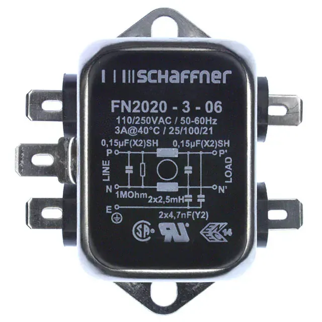 FN2020-3-06 (LINE FILTER 250VAC 3A CHASS MNT)