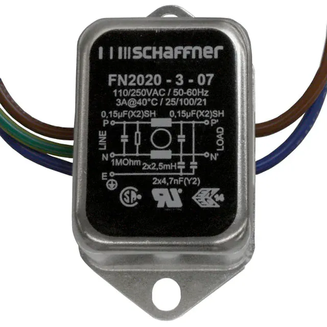 FN2020-3-07 (LINE FILTER 250VAC 3A CHASS MNT)