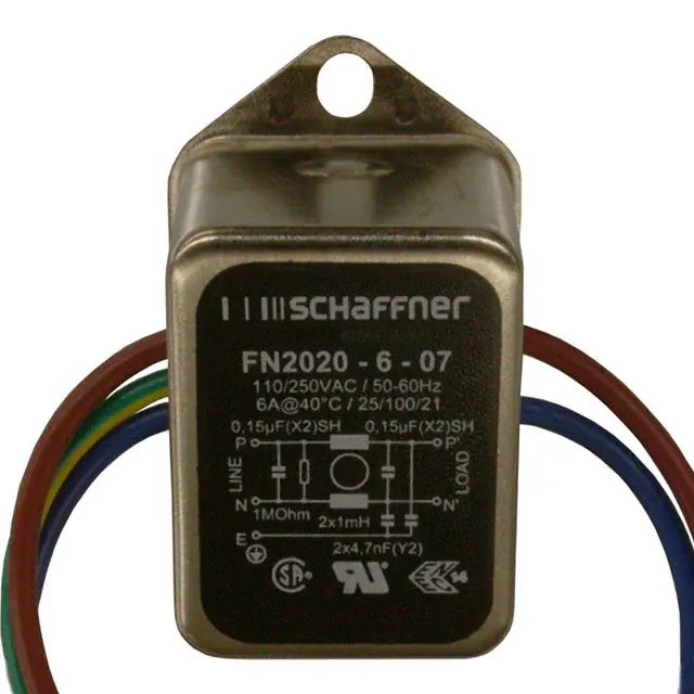 FN2020-6-07 (LINE FILTER 250VAC 6A CHASS MNT)
