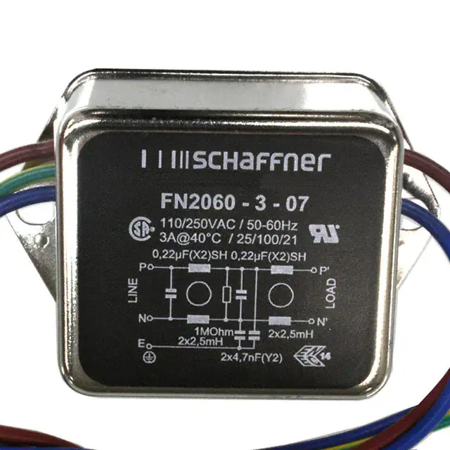 FN2060-3-07 (LINE FILTER 250VAC 3A CHASS MNT)