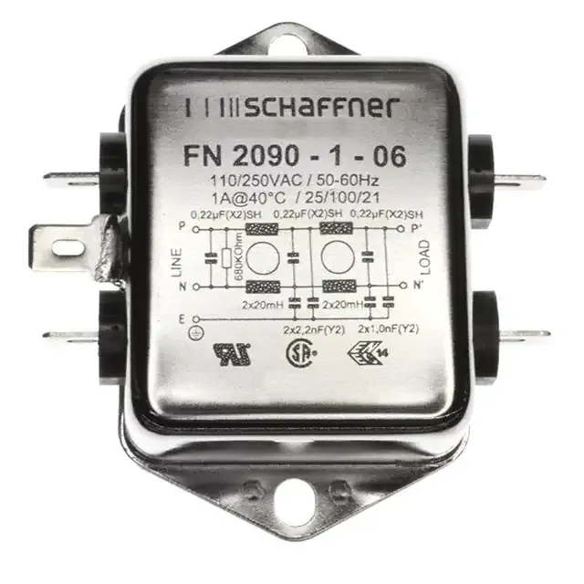 FN2090-1-06 (LINE FILTER 110/250VAC 1A CHAS)
