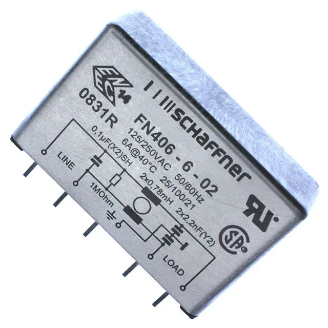 FN406-6-02 (LINE FILTER 250VAC 6A TH)