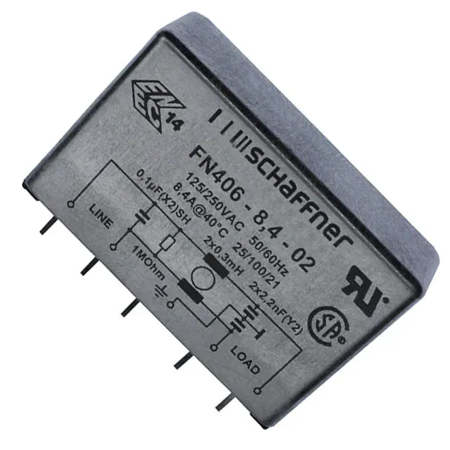 FN406-8.4-02 (LINE FILTER 250VAC 8.4A TH)