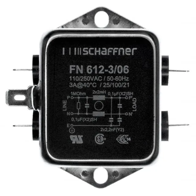 FN612-3-06 (LINE FILTER 250VAC 3A CHASS MNT)