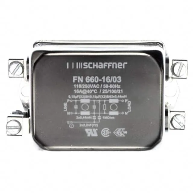 FN660-16-03 (LINE FILTER 250VAC 16A CHASS MNT)