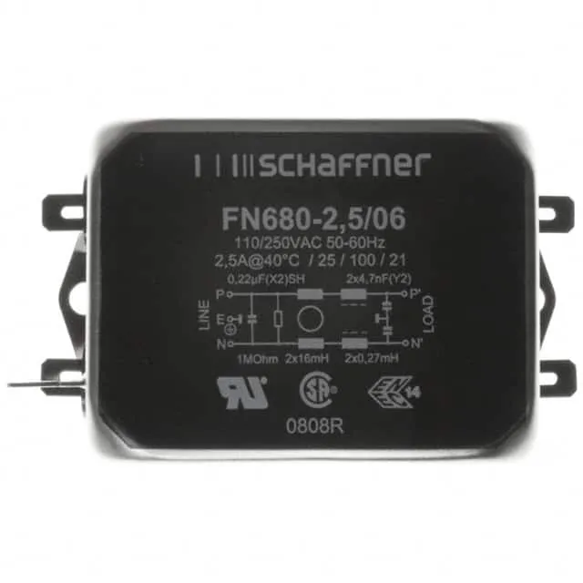 FN680-2.5-06 (LINE FILTER 250VAC 2.5A CHASS)