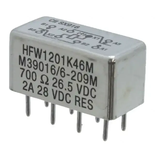 HFW1201K46M (RELAY GEN PURPOSE DPDT 2A 26.5V)