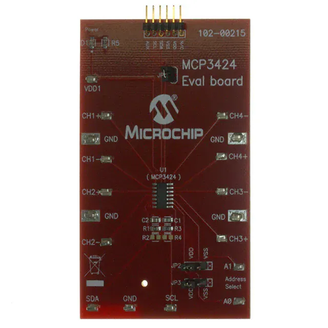 MCP3424EV (EVALUATION BOARD FOR MCP3424)