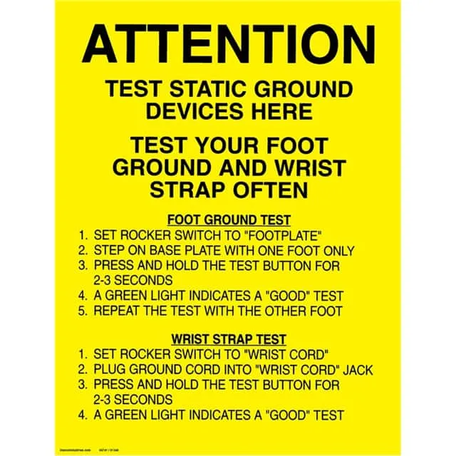 06741 (SIGN ESD/STATIC WARN 22X17" 5PC")